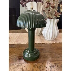 11.5” Fluted Metal Rechargeable Library Lamp Green Hearth & Hand
